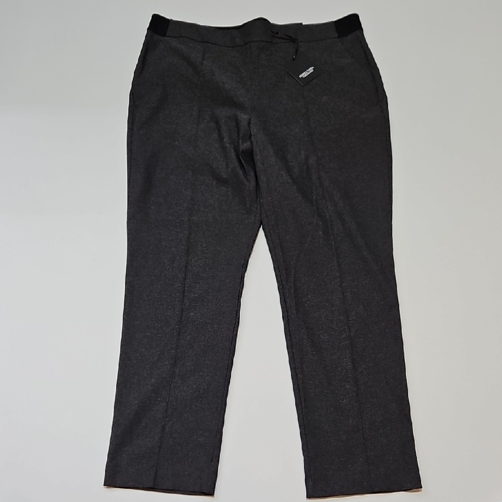 Simply Vera Vera Wang Charcoal Black Slim Straight Leg Mid-rise Pants XXL